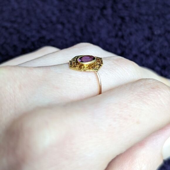 10k solid gold converted stickpin ring - Picture 2 of 4